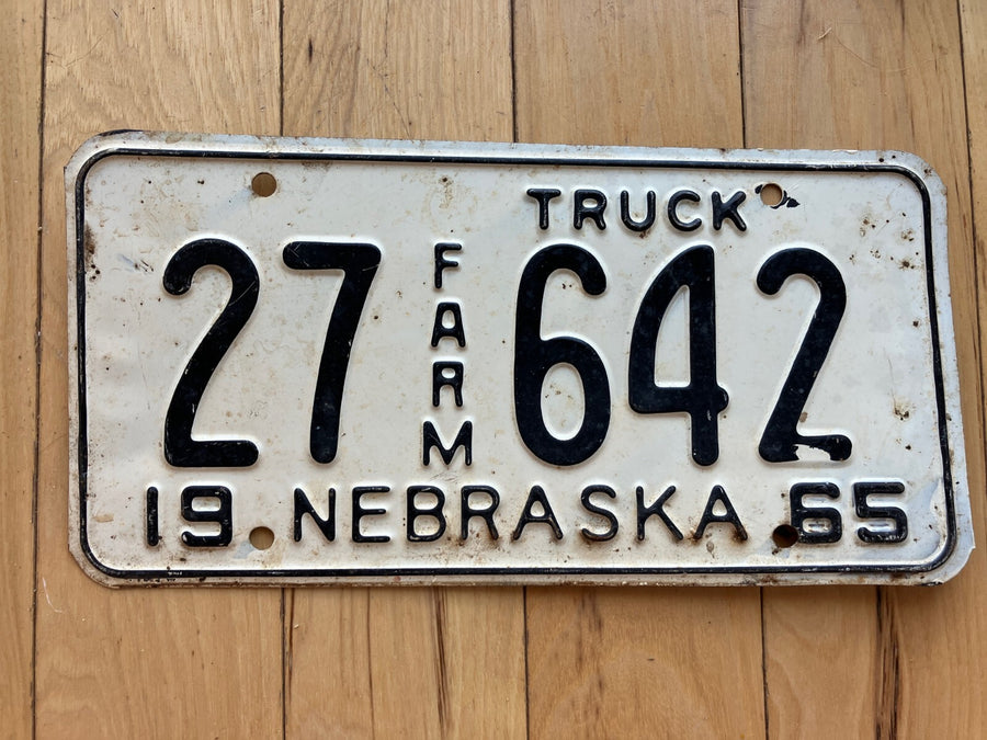 1965 Nebraska Farm Truck License Plate