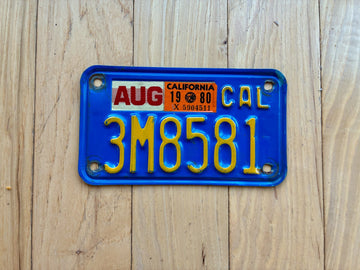 1980 California Motorcycle License Plate