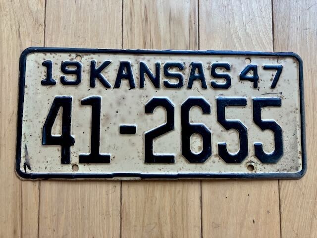 1947 Kansas License Plate
