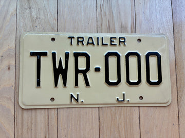 1970s New Jersey Trailer Sample License Plate