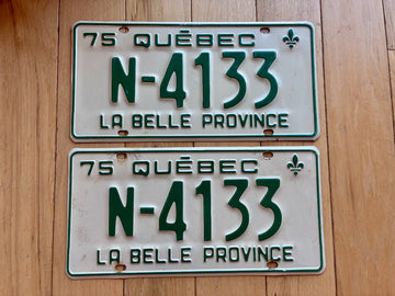1970 Pair of Quebec Farm Truck License Plates