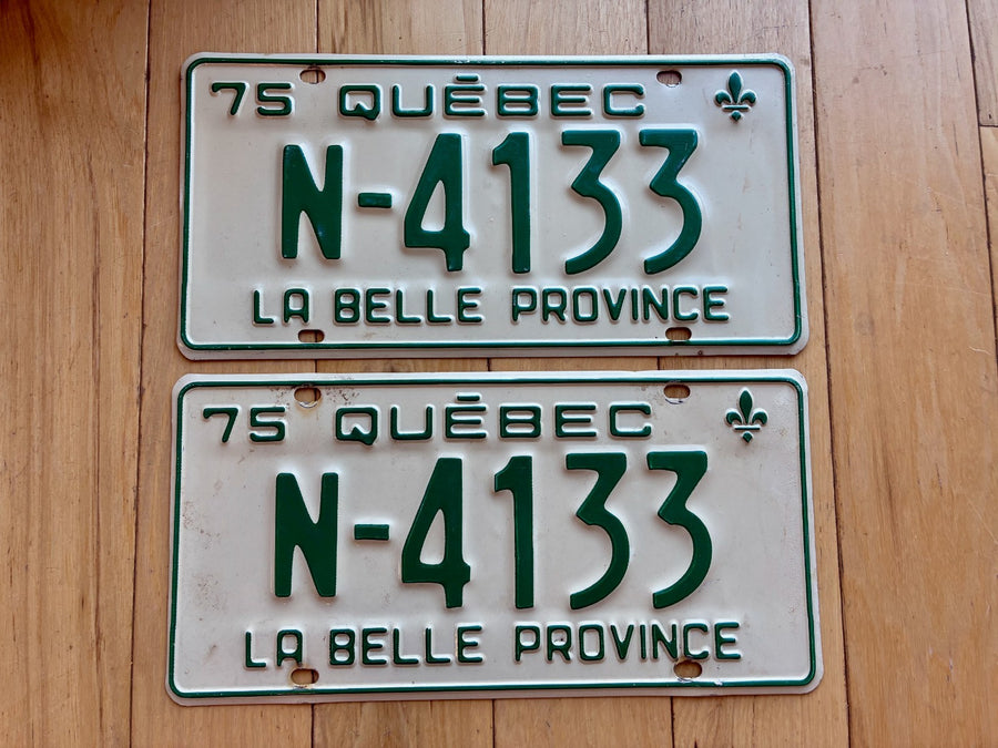 1970 Pair of Quebec Farm Truck License Plates
