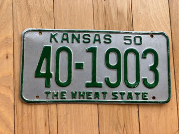 1950 Kansas License Plate