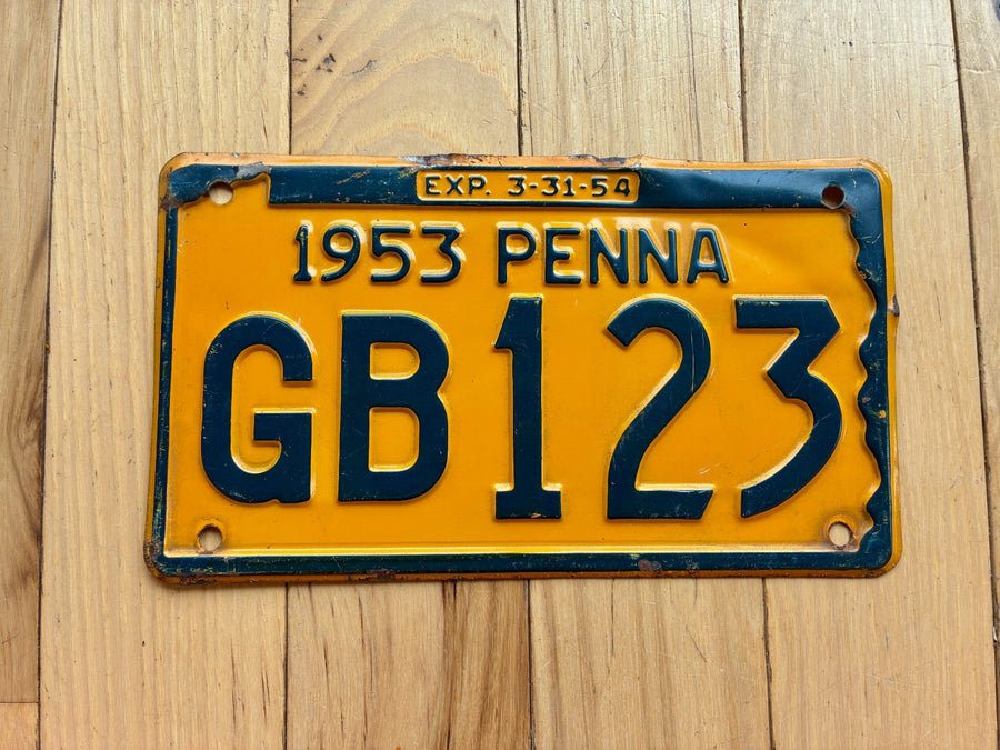 1953 1954 Pennsylvania License Plate