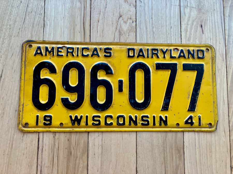 1941 Wisconsin License Plate