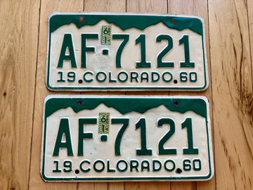 Pair of 1961 Colorado License Plates