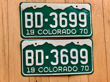 Pair of 1970 Colorado License Plates