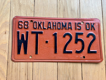 1968 Oklahoma License Plate