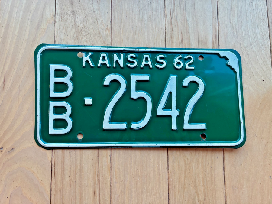 1962 Kansas License Plate