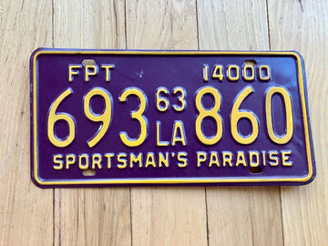 1963 Louisiana FPT License Plate