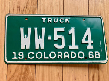 1968 Colorado Truck License Plate