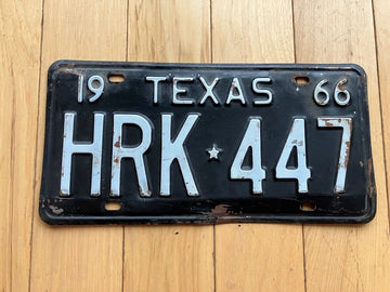 1966 Texas License Plate
