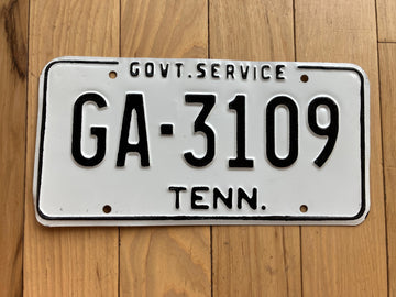 1970s Tennessee Government Service License Plate
