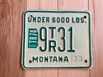 1973 Montana Under 6,000 LBS License Plate