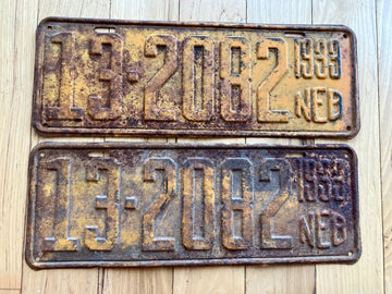 Pair of 1933 Nebraska License Plates