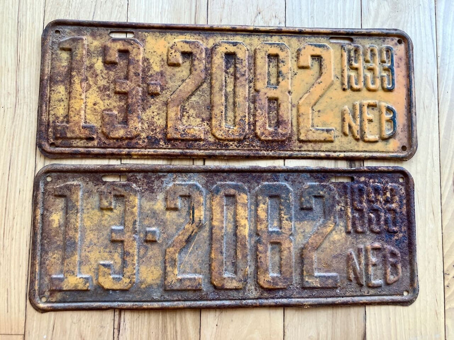 Pair of 1933 Nebraska License Plates