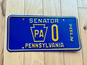 1984 to 1999 Pennsylvania Senator Sample License Plate
