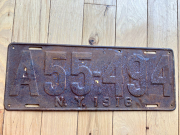 1916 New York License Plate