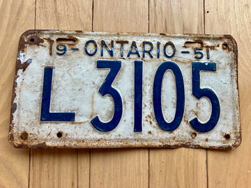 1951 Ontario License Plate