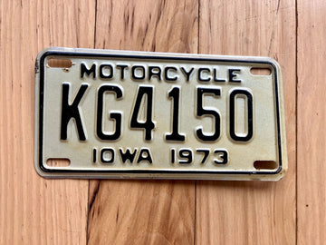 1973 Iowa Motorcycle License Plate