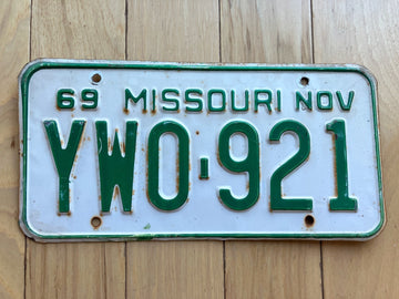 1969 Missouri License Plate