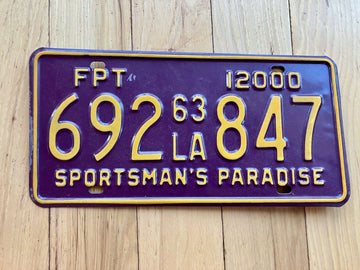1963 Louisiana FPT License Plate