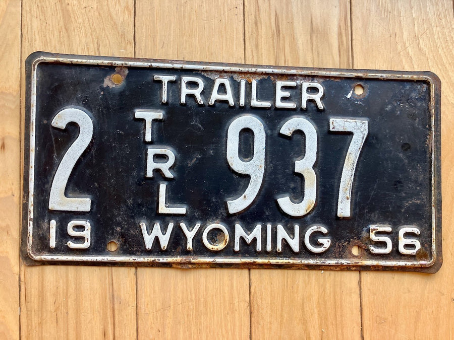 1956 Wyoming Trailer License Plate