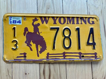 1984 Wyoming License Plate
