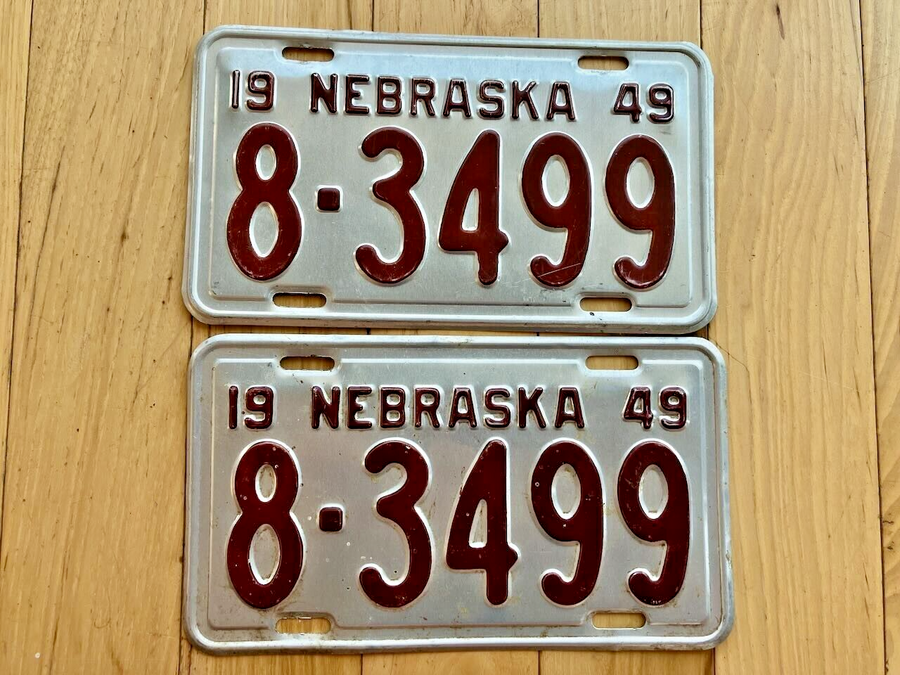Pair of 1949 Nebraska License Plates