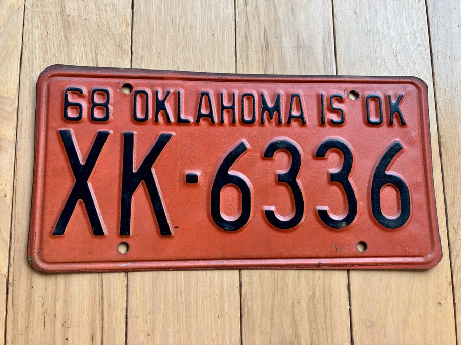1968 Oklahoma License Plate