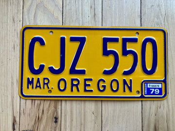 1979 Oregon License Plate