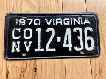 1970 Virginia Convertible License Plate