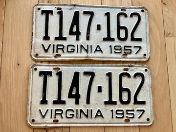 Pair of 1957 Virginia Truck License Plates