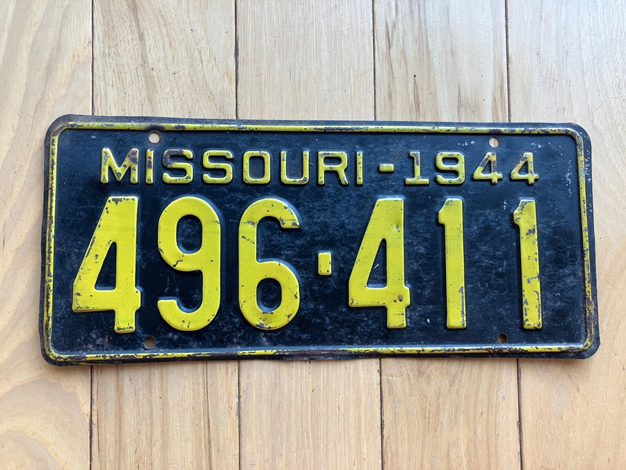1944 Missouri License Plate