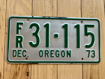 1973 Oregon Rental Trailer License Plate