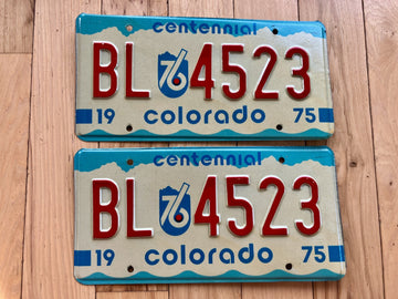 Pair of 1975 Colorado License Plates