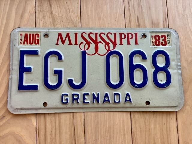 1983 Mississippi Grenada County License Plate