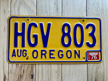 1976 Oregon License Plate