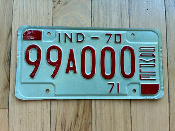 1970 1971 Indiana Sample License Plate