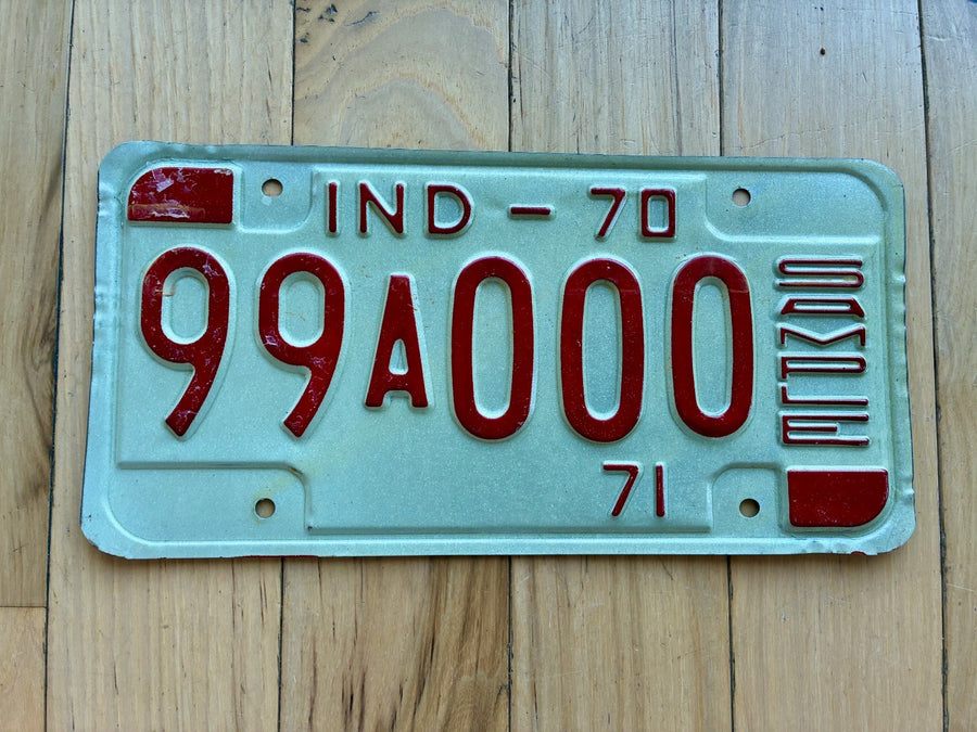 1970 1971 Indiana Sample License Plate