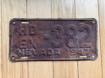 1947 Nevada Highway Dept. Trailer License Plate