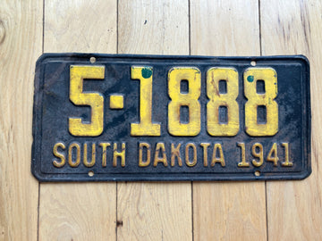 1941 South Dakota License Plate