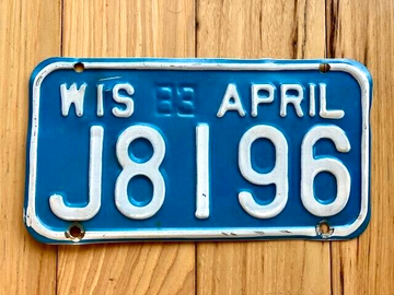 1983 Wisconsin Motorcycle License Plate
