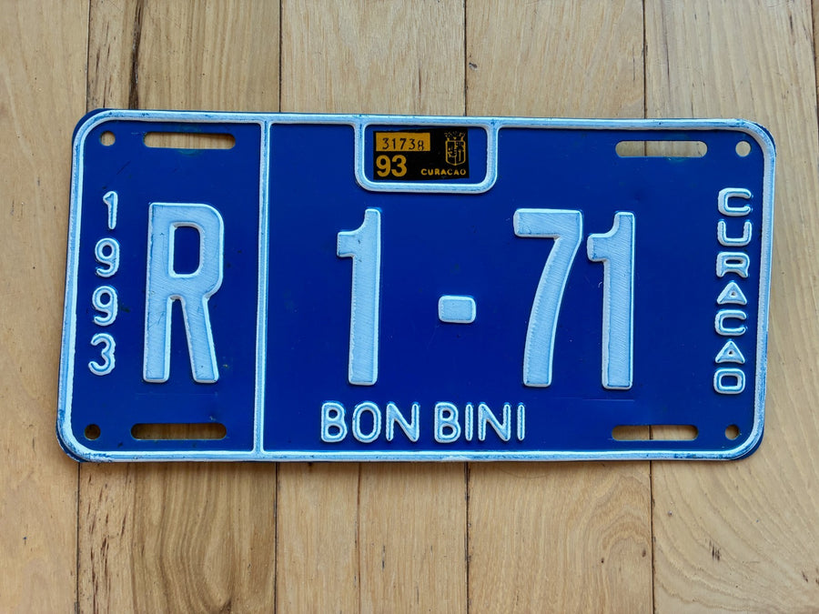 1993 Curacao Rental License Plate