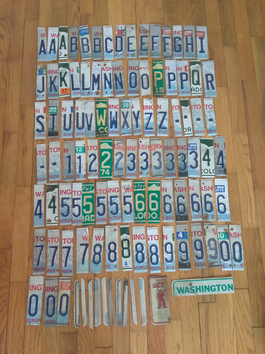 Lot of 100 Craft Grade License Plate Letters and Numbers for Crafts/Art Projects