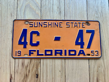 1953 Florida License Plate