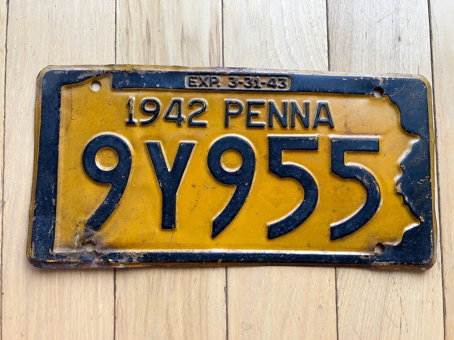 1942 Pennsylvania License Plate