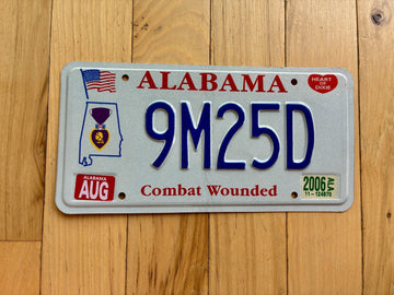 2006 Alabama Combat Wounded Veteran License Plate
