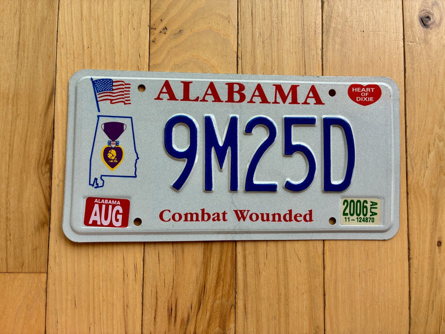 2006 Alabama Combat Wounded Veteran License Plate