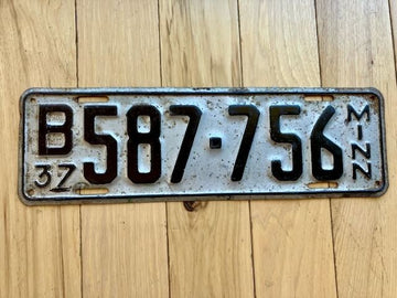 1937 Minnesota License Plate